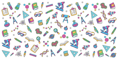 Hand drawn science doodle cartoon element illustration