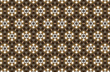 Elegant Geometric Pattern Brown and Beige Repeating Design, Ideal for Textiles, Wallpaper, and...