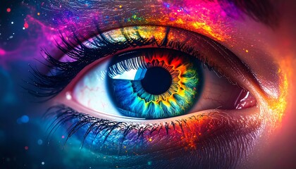 Colorful eye, vibrant abstract