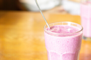 Fresh Blueberry Smoothie in a Glass