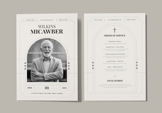 Elegant Funeral Program Layout