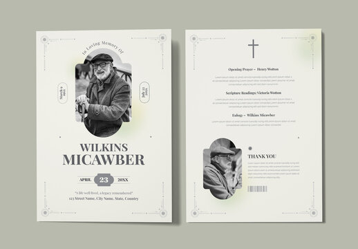 Memorial Funeral Program Layout