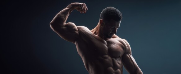 The muscular bodybuilder showcasing strength and determination through powerful posing.