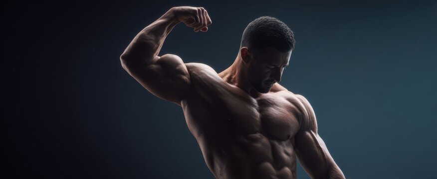 The muscular bodybuilder showcasing strength and determination through powerful posing.