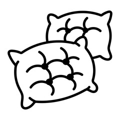 A doodle style icon showing pillows
