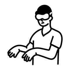 A hand drawn style icon showing sleepwalking
