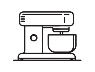 Clean food processor icon with elegant minimalistic vector design