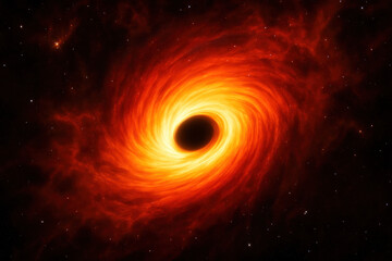 Obraz premium Black Hole with Accretion Disk, Illustration