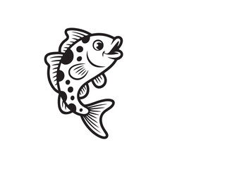 vector illustration of a cartoon fish silhouettes