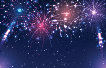 Naklejka premium Fireworks Background