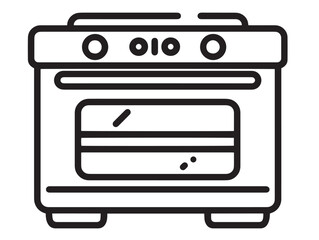 Contemporary gas oven icon illustration in elegant minimal vector