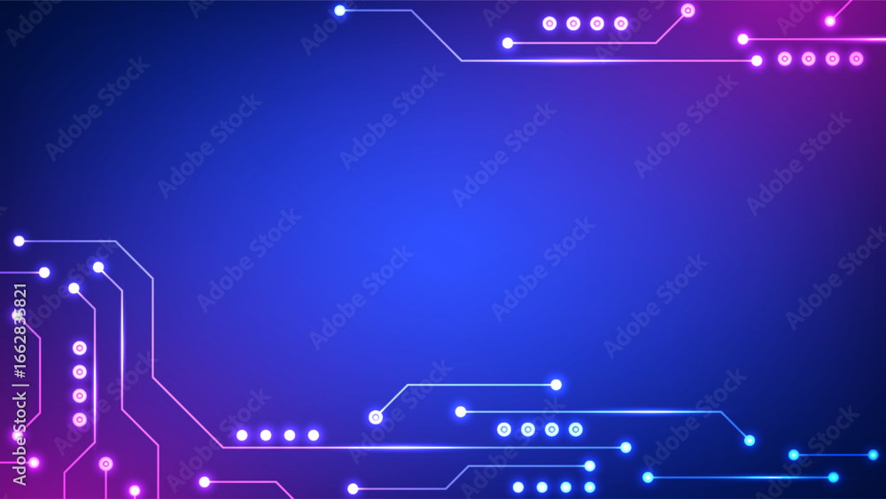 Poster digital technology background. futuristic circuits data concept. design from flow network system and