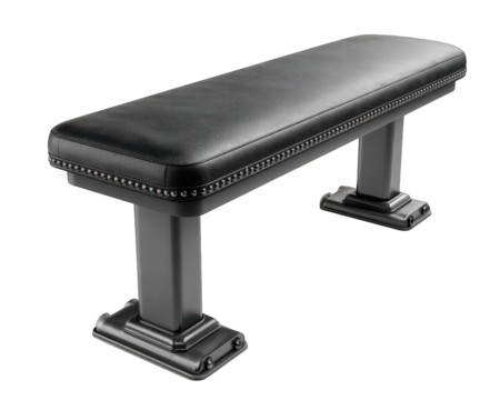 Black gym bench fitness equipment strength training padded seat exercise bench home gym modern design isolated durable comfortable