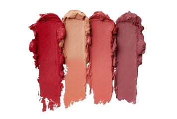 Luscious lipstick swatches in vibrant reds and nudes, perfect for beauty blogs, cosmetic ads, and showcasing diverse makeup palettes