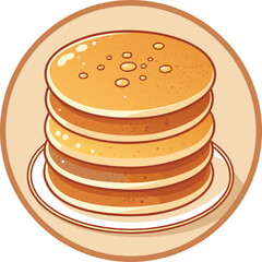 vector pancake cartoon illustration, suitable for, logos, prints, stickers, Pancake logo template, suitable for restaurant, food truck and café

