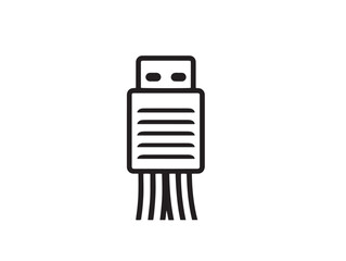 Stylish HDMI Cable Icon with Clean Vector Line Artwork