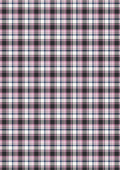 Pink and blue checkered plaid pattern on a seamless vintage cotton textile