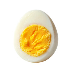 Boiled egg slice on transparent background
