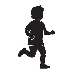 Silhouette of child running