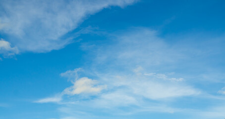 Obraz premium Sky cloud blue nature background paronama web cloudy summer winter season day, light beauty horizon spring brigth gradient calm abstract backdrop air nature view wallpaper landscape environment