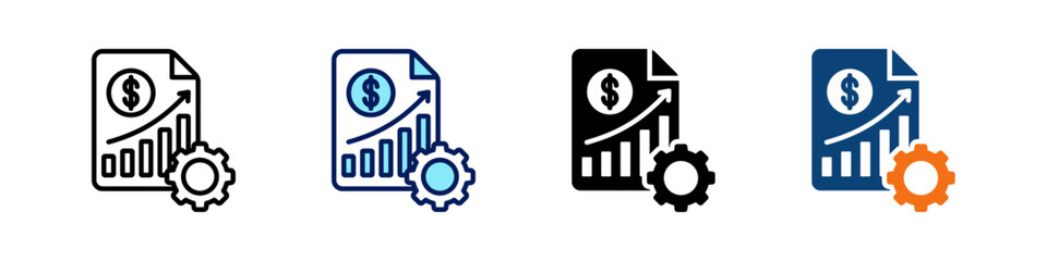 Economic Policy All In One Icon Multi Styles Vector Set