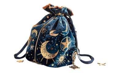 Drawstring Bag Featuring Constellation Design on white background