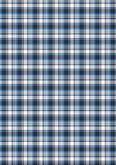 A vibrant blue and white checkered pattern on a tablecloth