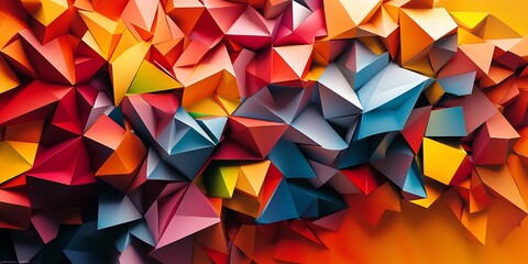 Obraz premium Vibrant Colorful Triangular Abstract Background Perfect for Design Projects
