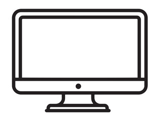 Creative flat LED monitor illustration with clean line art