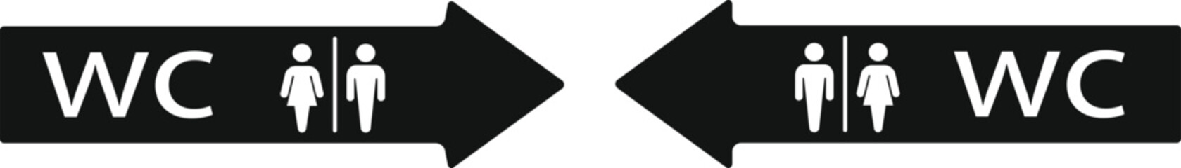 WC icon set. Toilet, restroom, man and woman, bathroom, disabled, dumpster, toilet paper, infant - stock vector.