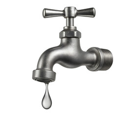 Metal Water Faucet with Droplet.