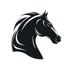 horse head design eps on the white background
