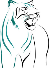 3d image of an tiger eps on white background