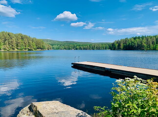 Scenic summer view of Nøklevann Lake outside Oslo