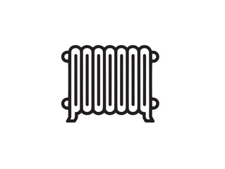 Modern oil filled radiator icon with minimalist vector illustration