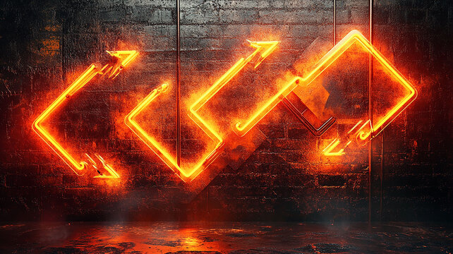 High-quality illuminated sign in a dark, urban setting. A dramatic and energetic wallpaper with a sci-fi feel. - Powered by Adobe
