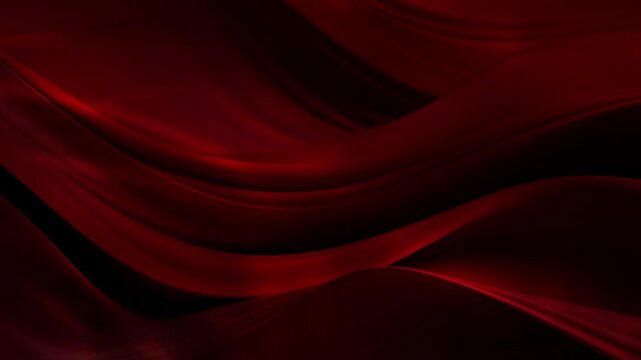 Dark red abstract background, flowing red silk animation, elegant wave motion, luxurious fabric texture, velvet background video, red abstract loop, smooth wave background, romantic motion backdrop