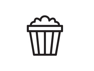 Vector Outline of Popcorn Maker Appliance in Simple Line Art