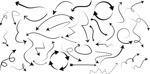 Arrows set of 35 black icons, Arrow vector collection. 