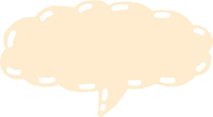 Yellow Cute Speech Balloon Clipart – Pastel Hand-Drawn Comic Bubble PNG for Diary and Sticker Design