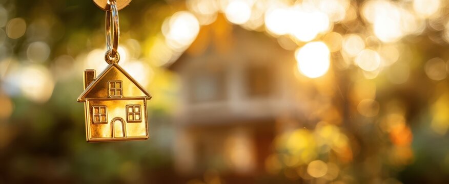The golden house keychain symbolizes new beginnings and home ownership
