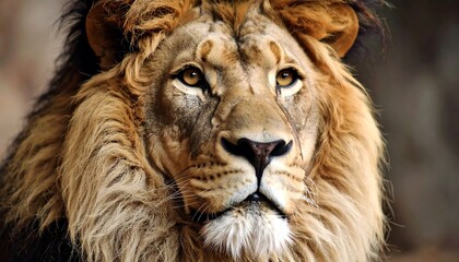 Naklejka premium Close-up of lion's head