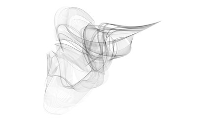 Abstract smoke shape with flowing lines and a sense of movement , transparent background
