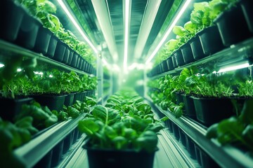 Indoor Vertical Farming of Leafy Greens Under LED Lights