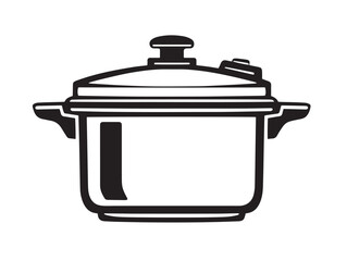 Detailed Pressure Cooker Line Art Icon Design