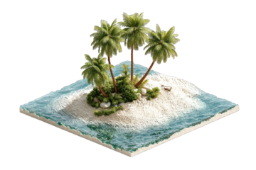 Isometric tropical island