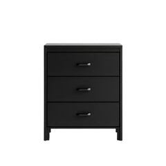 Simple black nightstand with three drawers