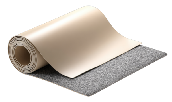 Beige and gray flooring roll, layered