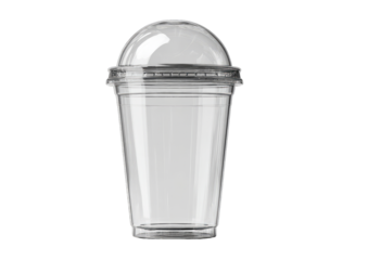 Clear plastic cup with dome lid (1)