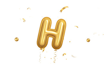 Fototapeta premium golden balloon letter isolated on transparent background